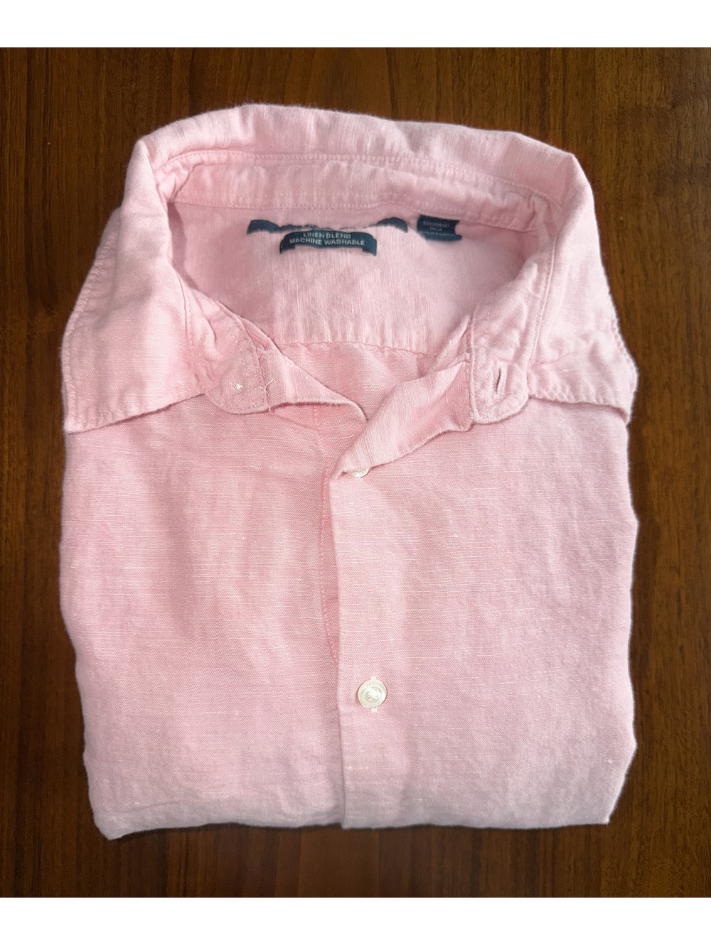 Perry Ellis Pink Linen Blend Long Sleeve Button-Up Shirt - Size XXL